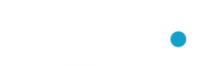 TEGO bluelight briller logo i hvid tekst med blå favicon og klar baggrund.